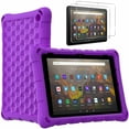 thumbnail image 1 of Fire HD 10 (2021) Tablet Case + 2PCS Tempered Glass, Epicgadget Lightweight Kids Case with Screen Protector for Amazon Fire HD 10 Tablet / Fire HD 10 Plus (11th Generation, 2021 Released) (Purple), 1 of 7