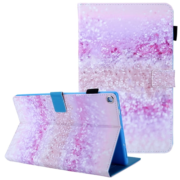 Fire HD 10 Case (7th / 5th Generation, 2017/2015 Released), Allytech Slim Fit Kickstand Auto Sleep Wake Folio Flip Pencil Holder Shockproof Case Cover for Amazon Kindle Fire HD 10, Pink Glitter