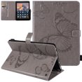 thumbnail image 1 of Fire HD 10/HD 10 Plus Tablet Case (11th Generation, 2021 Release) - Slim Embossed Butterfly Premium Leather Folio Stand Wallet Cover, Gray, 1 of 5