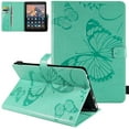 thumbnail image 1 of Fire HD 10/HD 10 Plus Tablet Case (11th Generation, 2021 Release) - Slim Embossed Butterfly Premium Leather Folio Stand Wallet Cover, Green, 1 of 5
