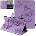 thumbnail image 1 of Fire HD 10/HD 10 Plus Tablet Case (11th Generation, 2021 Release) - Slim Embossed Butterfly Premium Leather Folio Stand Wallet Cover, Purple, 1 of 5