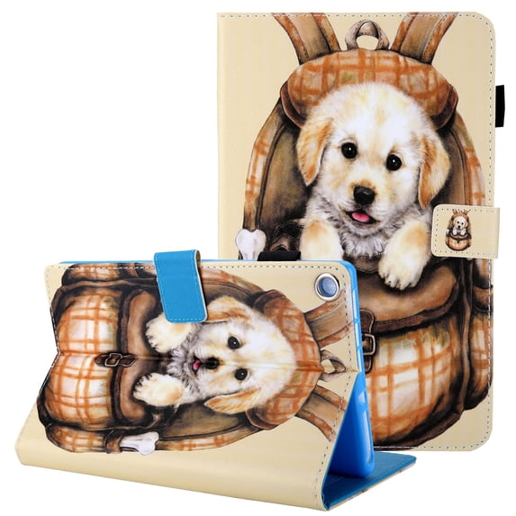 Fire HD 8 Case (2018/2017/2016, 8th/7th/6th Generation), Allytech Slim Folio Kickstand Auto Sleep Wake Magnetic Closure Cards Pocket Wallet Case Cover for Amazon Kindle Fire HD 8, Cute Dog