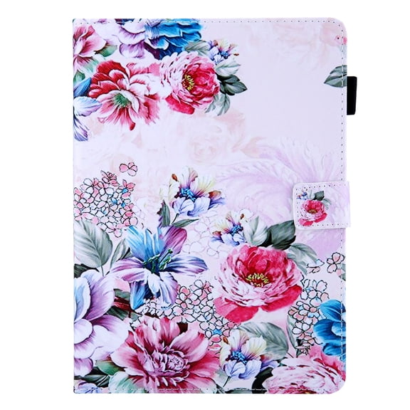 Fire HD 8 Case 2020, Fire HD 8 Plus Case 2020, Allytech PU Leather Slim Shockproof Auto Sleep Wake Folio Flip Smart Cover Pencil Holder Book Style Case for All-New Fire HD 8 10th Gen,Flower