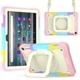 thumbnail image 1 of Fire HD 8 Case 2022, Fire HD 8 Plus Case 2022 - TECH CIRCLE Kids Proof Rugged Kickstand Handle Case with Adjustable Viewing Angles /Shoulder Strap for Fire HD 8 (12th Gen.) Tablet, Colorful/Pink, 1 of 8