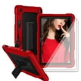 thumbnail image 1 of Fire HD 8 / HD 8 Plus Tablet Case 12 Gen 2022 with Screen Protector , SOATUTO Shockproof Protective Case Built in Kickstand Shoulder Strap for Fire HD 8 Kids / HD 8 Kids Pro 2020 (Red+Black/2 Pcs), 1 of 6