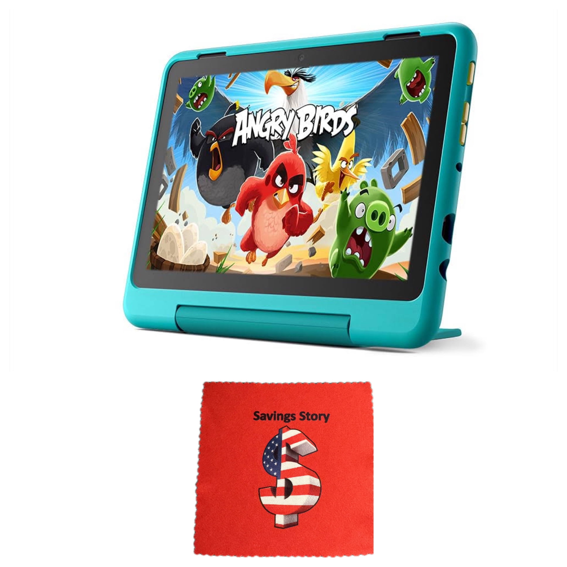 Fire_hd 8 Kids Pro 8 Tablet HD, 2022 Release, Ages 6-12, Teal, 32GB, 2GB Ram, Free Cleaning Cloth, FireOS, Green