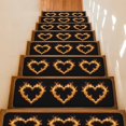 thumbnail image 1 of Fire Heart Stair Treads Non Slip for Steps Romantic Black Background 15 Pcs Reusable Adhesive Stair Runner Mats for Dogs Elders Carpet Treads Rugs for Staircase 8x30 In, 1 of 9