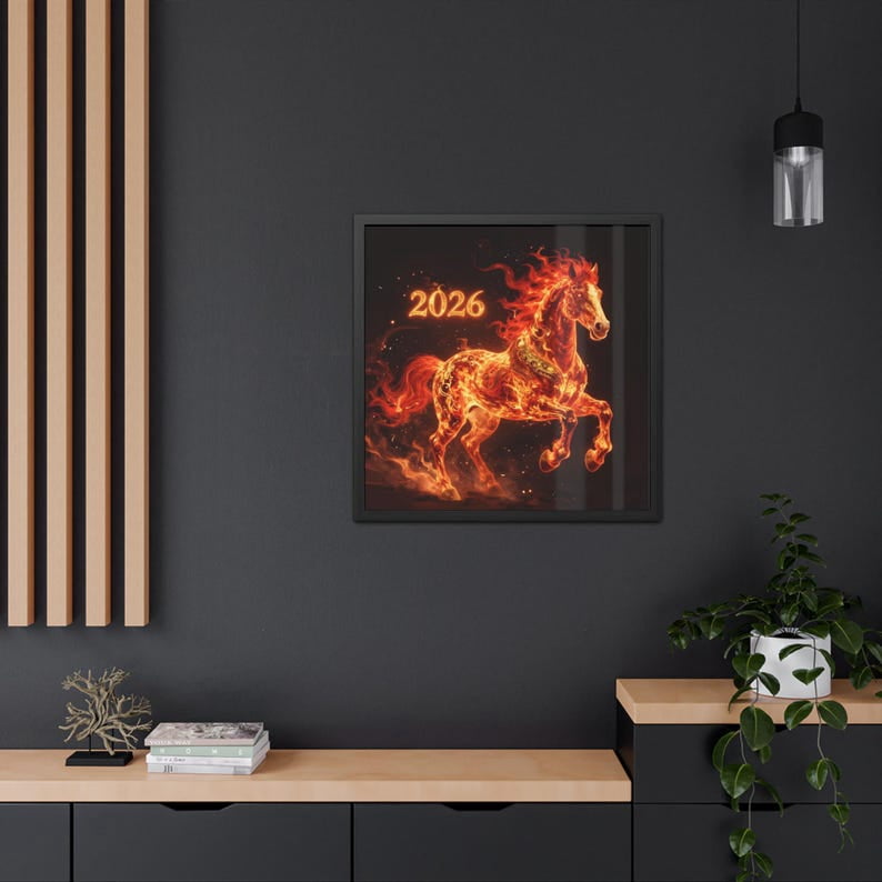 Fire Horse 2026 Chinese Lunar New Year Zodiac Art Fiery Horse Wall Fire Horse 2026 Chinese Lunar New Year Zodiac Art Fiery Horse Wall Decor On Lotus Framed Canvas 12x18 UNFRAMED Bfe8c5c8 8766 4527 89a5 