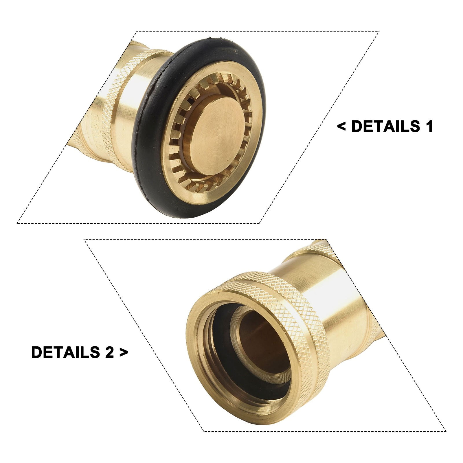 Fire Hose Brass Nozzle Spray (1" NH/NST) Heavy Duty 1" Female Smile Home
