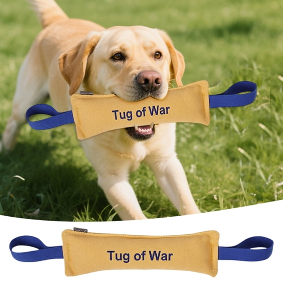 Fire Hose Dog Tug Toy for Medium Large Breeds Interactive Puppy Training Tug of War Tough Aggressive Chewers Indoor Outdoor, 35x5 cm, Yellow