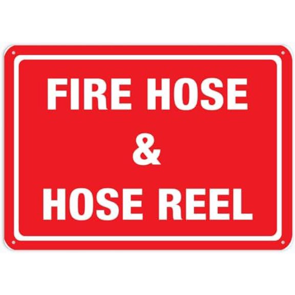 Fire Hose Hose Reel Signs Outdoor, Uv Printed Aluminum 12 X 8 In, Weatherproof And Security Signs For Home Or Business