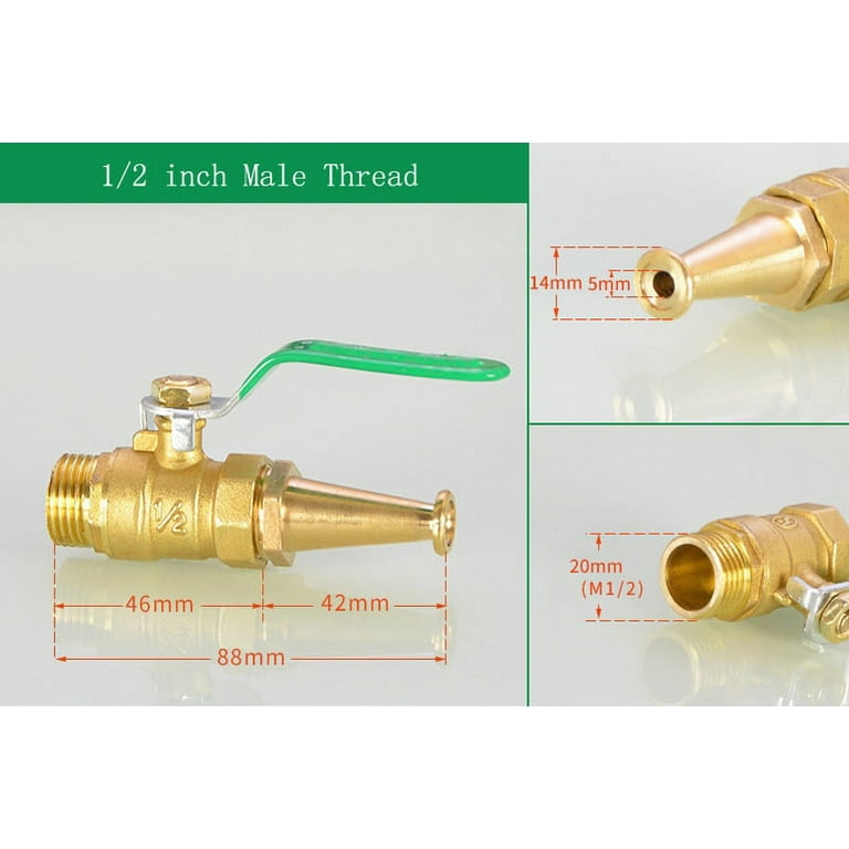Fire Hose Spray Nozzle Brass Ball Valve 1/2 inch Female Thread and