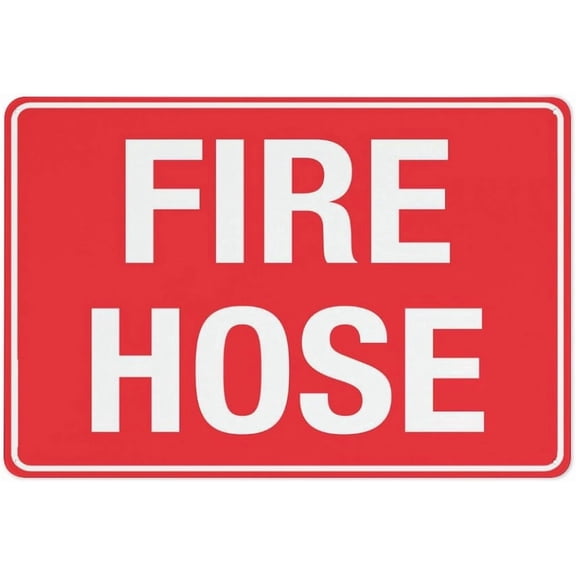 Fire Hose Text Sign 8"x12" Aluminum Uv Ink Printed For House And Business
