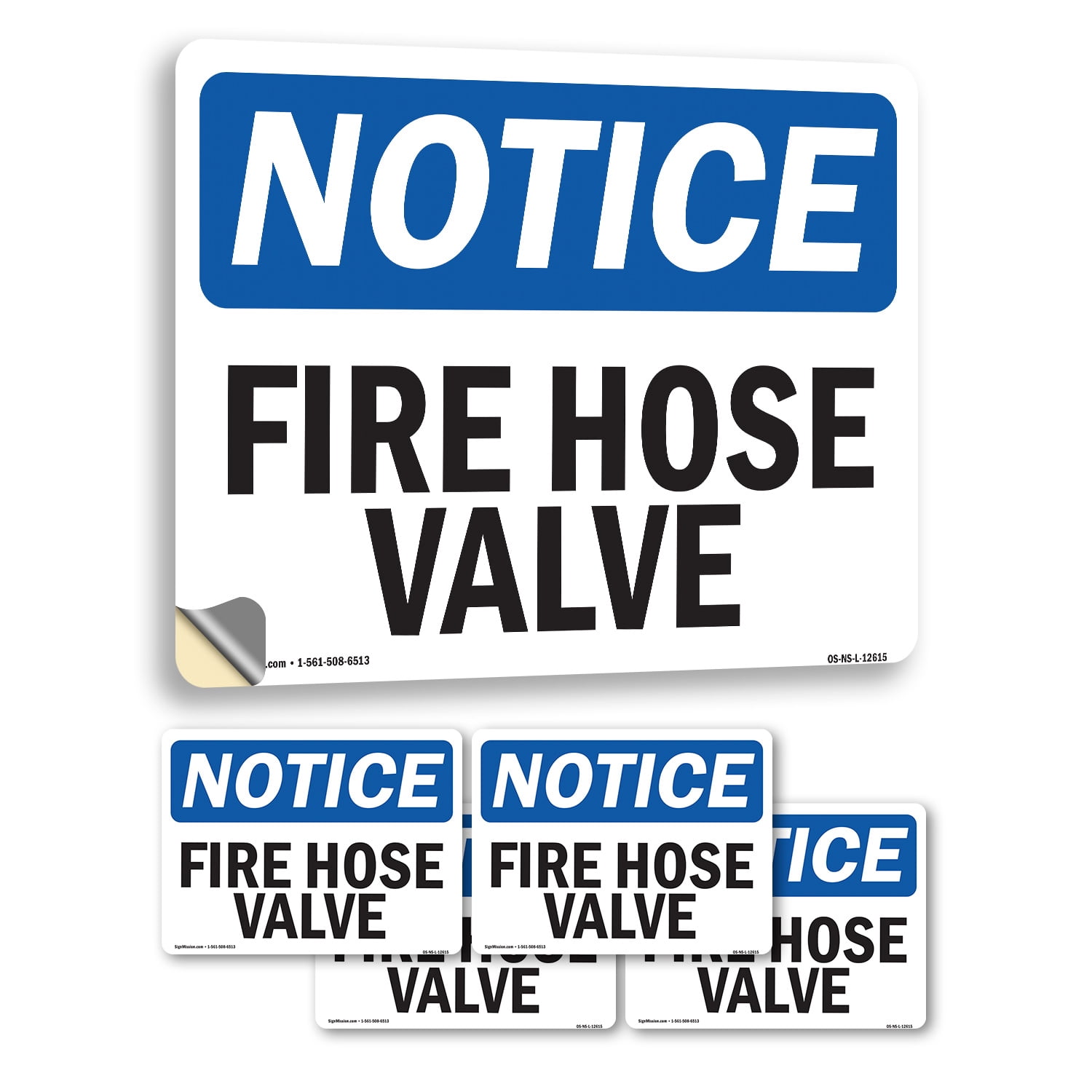 Fire Hose Valve OSHA Notice Vinyl Decal Label 10 Inch x 7 Inch - 5 Pack ...