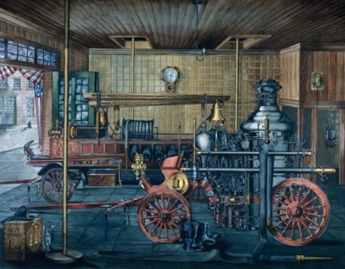 Fire House ca 1900 Artist Unknown Canvas Art - (18 x 24)