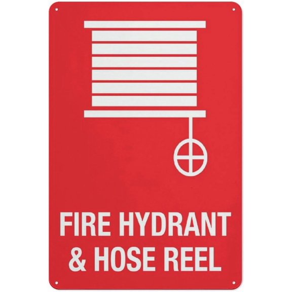 Fire Hydrant And Hose Reel Sign Safe Sign, Signs Outdoor, 8"x12", Sign For Home, Business, Driveway Alert