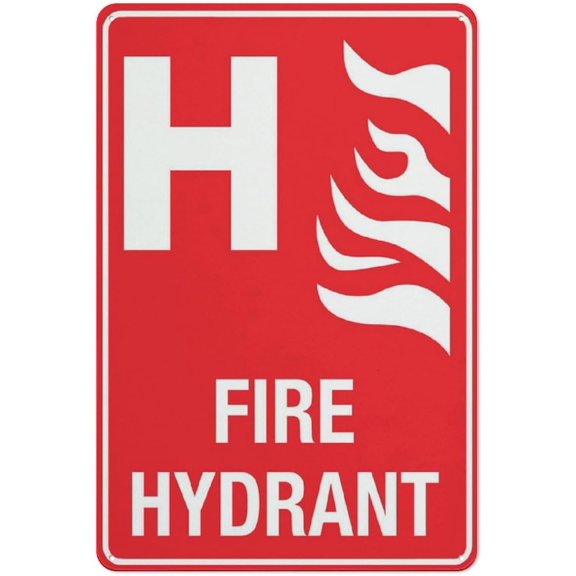 Fire Hydrant H Sign 8"x12"ch Aluminum Uv Ink Printed For House And Business