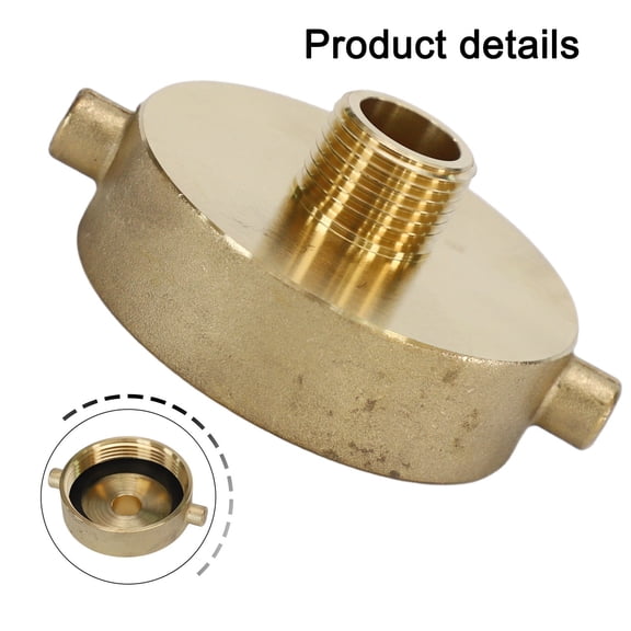 Fire Hydrant Hose Adapter Brass 4.25Inchx3.3Inch Versatile 2-1/2 Nst/Nh Female 3/4 Ght Male Connect Garden Hose