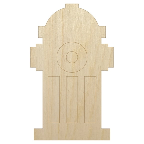 Fire Hydrant Icon Wood Shape Unfinished Piece Cutout Craft DIY Projects - 4.70 Inch Size - 1/8 Inch Thick