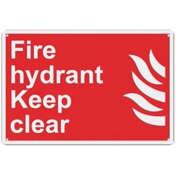 Fire Hydrant Keep Clear Aluminum Tin Metal Sign 8"x12", Fire-Safe Durable, For Home Outdoor Garden Indoor Fire Equipment Access