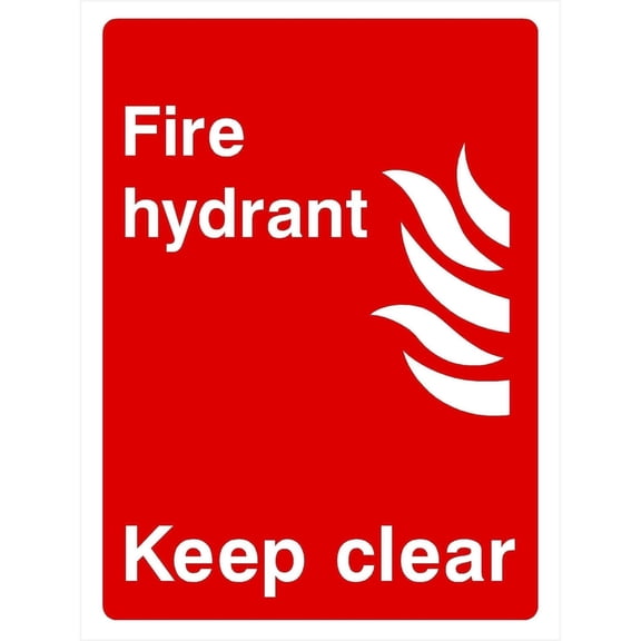 Fire Hydrant Keep Clear Sign Emergency & Exit Signs Metal - Caution Safety Warning Security Signs Indoor & Outdoor Size: 12 x 16 inch