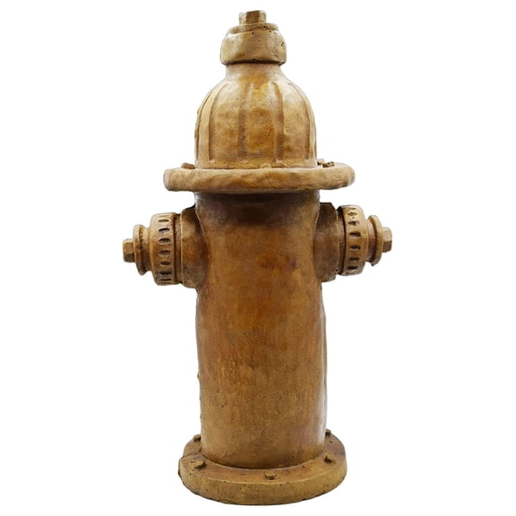Fire Hydrant Statue 18in Tall Concrete Autumn Wheat Color