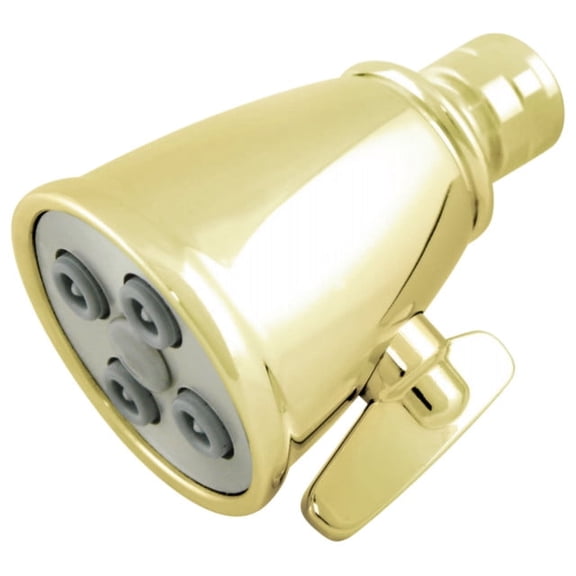 Fire Hydrant Symphony 4 Jet 2-5/16-Inch Round Adjustable Jet Spray Brass Shower Head in Polished Brass