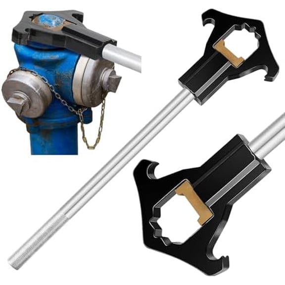 Fire Hydrant Wrench Double Head Adjustable Heavy Duty Hydrant Wrench 19-1/2" Length Designed to Fit 3/4" - 6" Rocker Lug or Pin Lug Couplings for Loosening Caps Opening Valves$$Tools & Hardware Other