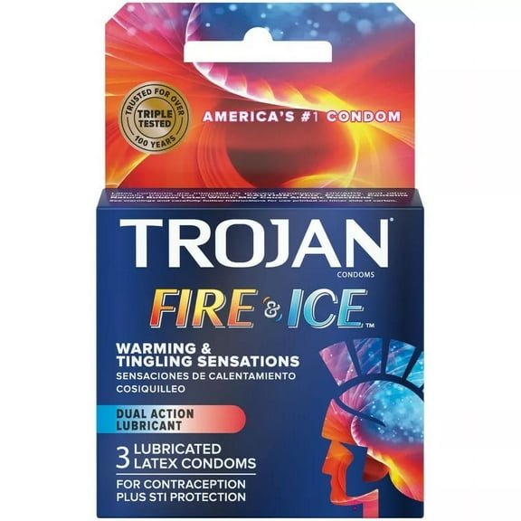 Generic Fire & Ice Warming and Tingling Sensations Lubricated Latex Condoms, Flavored, 3 Count