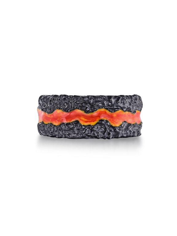 Fire 0.50 CT In My Soul Sterling Silver & Enamel Band Ring, H-I Color
