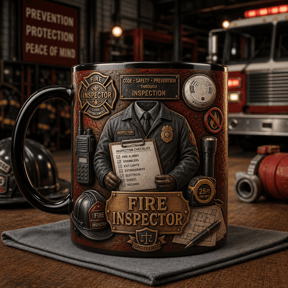 Fire Inspector Mug Custom Coffee Cup Gift for Code Enforcement & Fire Safety Pros