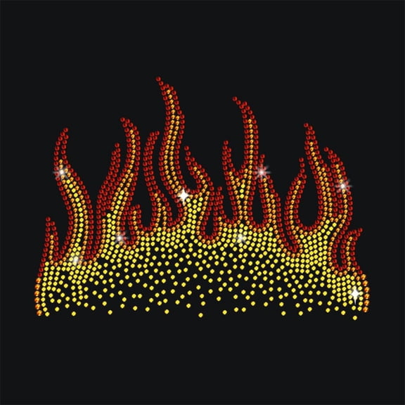 Fire Iron on Rhinestones Transfer 11.7x8.3 Inch Heat Transfer Decal Bling Decals Heat Transfer Patch Clothing Repair Applique