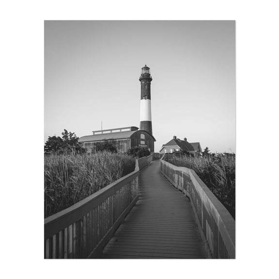 Fire Island Lighthouse B&W - Fire Island New York Photography Unframed Wall Art Print 5 x 7 inches