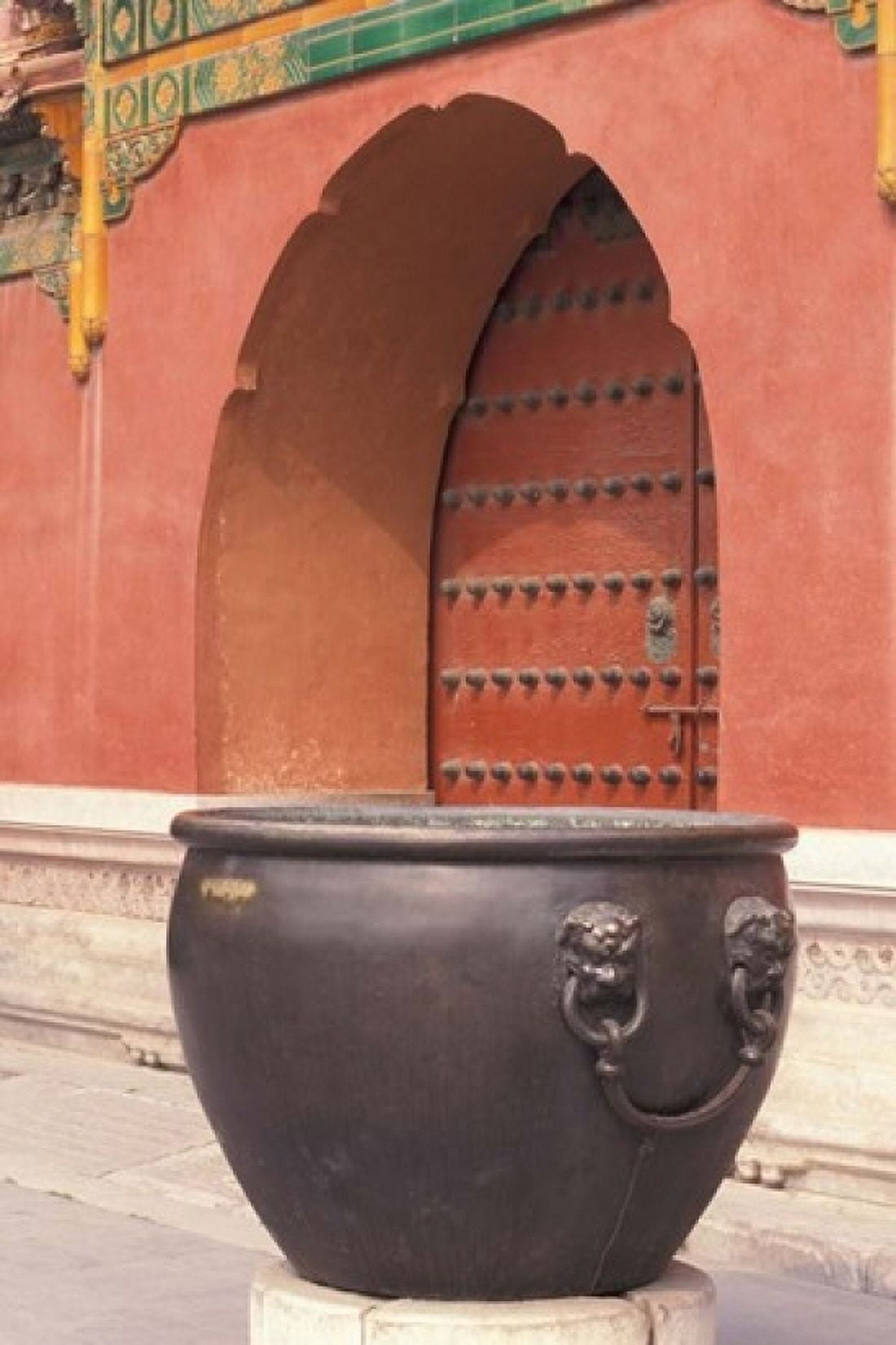 Fire Kettle by Doorway of the Palace Museum Beijing China Canvas Art - Charles Crust DanitaDelimont (12 x 17)