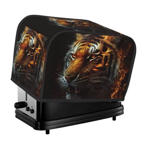 Fire King Tiger Face Art 2 Slice Toaster Cover Bread Maker Dust Protective For Small Kitchen Appliance Covers