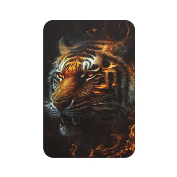 Fire King Tiger Face Art Acrylic Fridge Magnets Decorative Refrigerator Magnets for Kitchen Office Whiteboard Locker