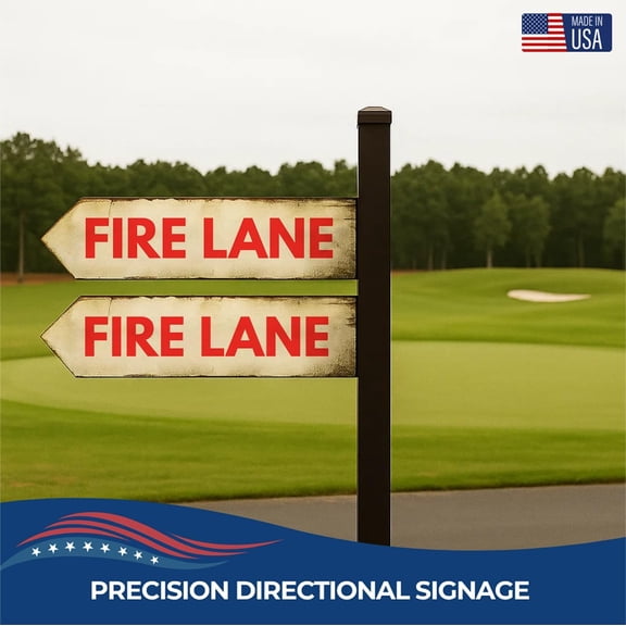 Fire Lane Metal Sign by DC | Arrow Metal Directional Signage for Indoor & Outdoor | 3x12" Rust-Free Aluminum Sign | Vehicle & Parking Signage UV Protected Road LEFT Arrow Sign | Made in USA