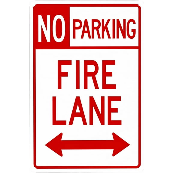Fire Lane No Parking Both Side Sign - 8"x12" Metal Security Tin Warning Sign, Fire Zone Decor for Street Business Home Wall Safety