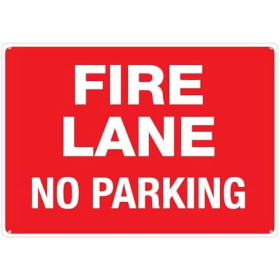 Fire Lane No Parking Wall Sign For House 12"" X 8"" Yard Sign, Premium Aluminum, Sun-Proof, Rust-Free