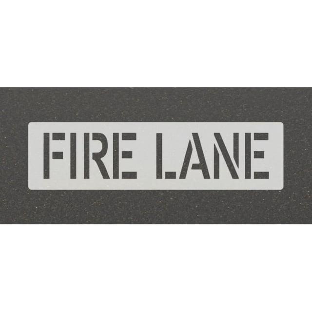 Fire Lane Plastic Stencil With 4