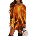 thumbnail image 1 of Fire Long Sleeved Dress Women"s evening dress Dress vintage birthday dresses for women, 1 of 4