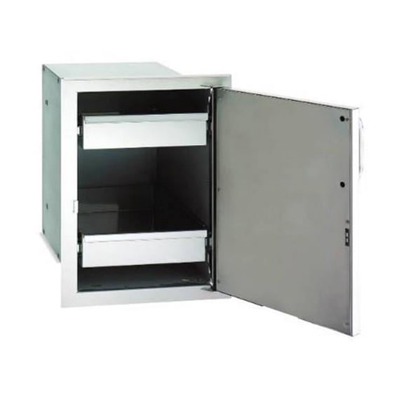 Fire Magic 33820-SR Gourmet 20 in. x 14 in. Single Access Door Right with Dual Drawers Double Wall Doors