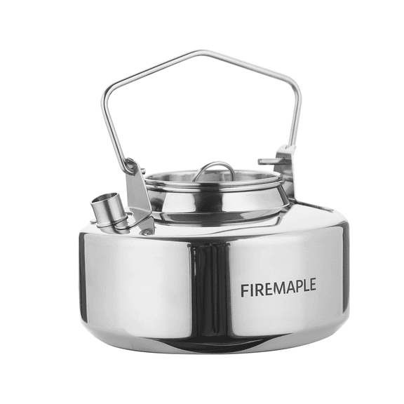Fire Maple Antarcti Stainless Steel Camping Kettle, 1 Liter, 295g Lightweight, Open-Fire Safe, Silver