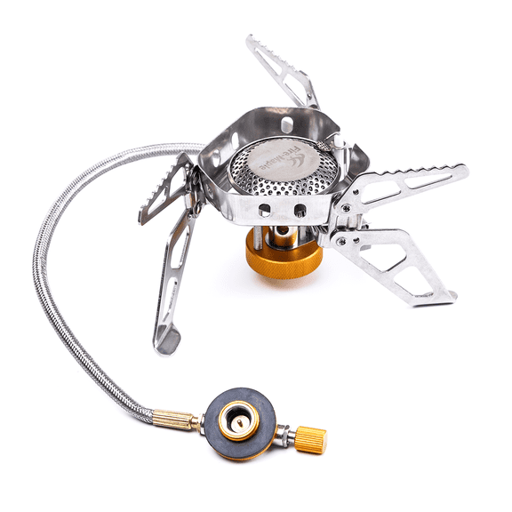 Fire-Maple FMS-125 Remote Canister Camping Stove, Stainless Steel, 4kW with Piezo Ignition, 230g