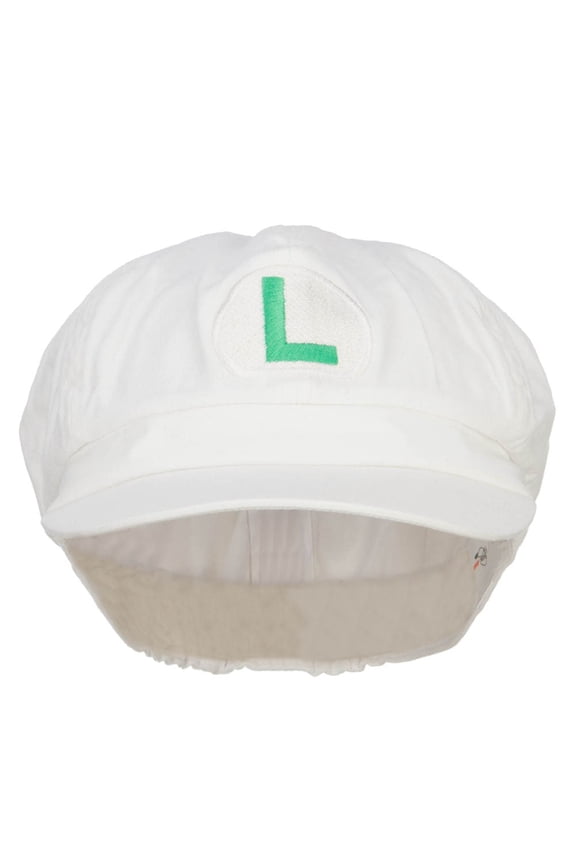 Fire Mario Luigi Embroidered Newsboy Cap - Lime 2XL-3XL