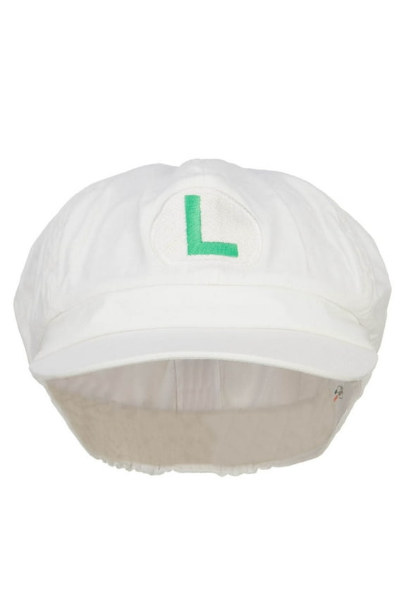 Fire Mario Luigi Embroidered Newsboy Cap - Lime M-L
