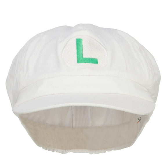 Fire Mario Luigi Embroidered Newsboy Cap - Lime M-L