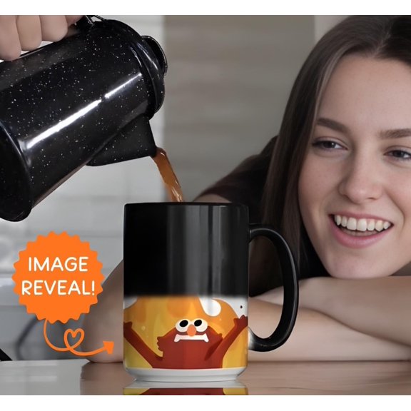 Fire Monster Meme Color Changing Mug Funny Novelty Coffee Mug 11 oz