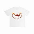 thumbnail image 1 of Fire Octopus T-Shirt Graphic Tee Breathable Top Cotton Short Sleeve Fashion Casual White S-5XL, 1 of 5