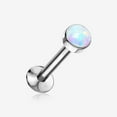 thumbnail image 1 of Fire Opal Bezel Set Top Threadless Push-In Steel Labret, 1 of 4